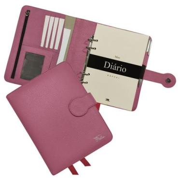 Imagem de Agenda Meu Diário Couro 159-R Personalizada Raffai Couros, Rosa Pink