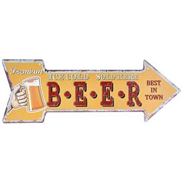 Imagem de Retro Placa Decorativa 16 * 44cm Metal Multicol Av Seta Gs Internacional Único