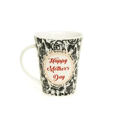 Imagem de Caneca Porcelana Resistente Café Estampa Floral Elegante Presente Para Mãe Capacidade 400 ml