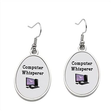 Imagem de Brinco Computer Whisperer 01 – Brincos de computador para meninas – Presente de festa de aniversário dos namorados, Metal, Sem pedras preciosas