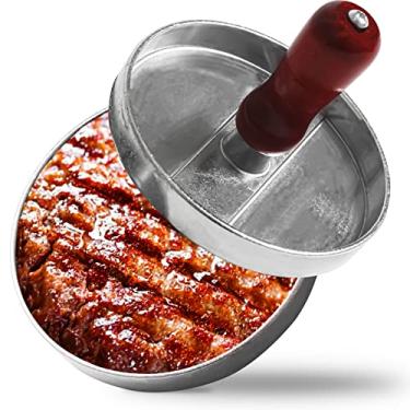 Imagem de Molde Forma Modeladora de Hambúrguer Artesanal Alumínio Gourmet Caseiro Cozinha