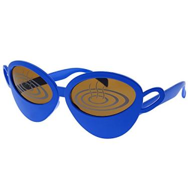 Imagem de Óculos de sol para fantasia de Halloween grinderPUNCH, óculos de sol assustadores, festas, homens, mulheres adultas, Coffee Cup-blue, X-Large