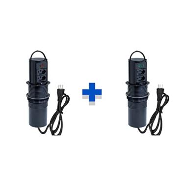 Imagem de Kit Torres Tomada Totem Manual Alça 2Tom 20A 2 e 3 USB 5.2A COR:PRETO