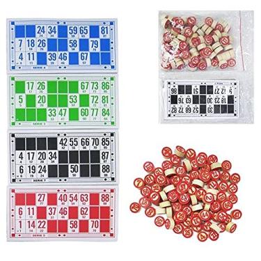 Imagem de Jogo Bingo Madeira 90 Peças 48 Cartelas c/Bolsinha - 142995