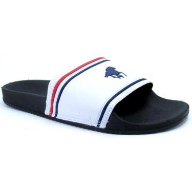 Imagem de Chinelo Masculino Slide Polo Go Branco Vermelho Azul Marinho