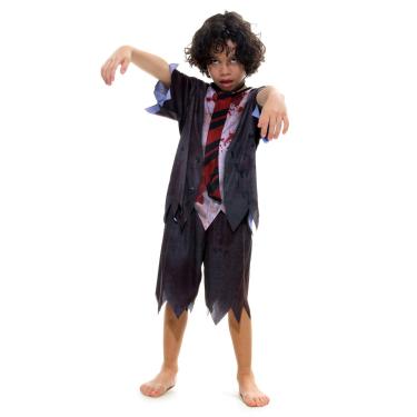 Imagem de Fantasia Zumbi Curto Infantil - Halloween  P