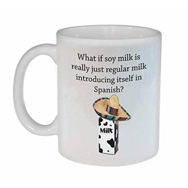 Imagem de Caneca de café ou chá com leite de soja