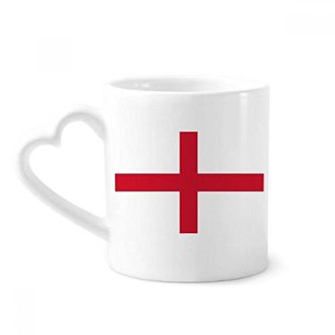 Imagem de Caneca com bandeira nacional da Inglaterra Europa país caneca café cerâmica copo de coração de vidro