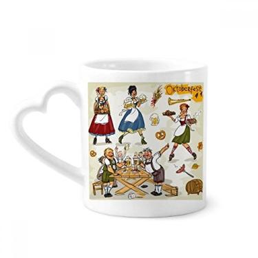 Imagem de Caneca de cultura alfandegária alemã café da manhã caneca cerâmica copo de coração de vidro