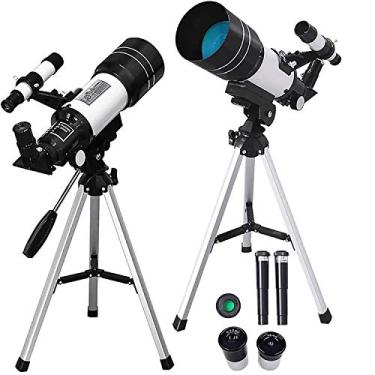 Imagem de Telescópio para Astronomia Crianças Adultos Iniciantes, 70Mm Abertura 300Mm Refrator Telescópio Astronômico com Tripé/Multi - Óptica Revestida/Finder Scope para Adultos Crianças Double the comfort