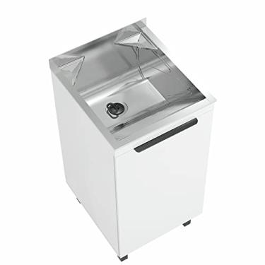 Imagem de Kit Lavanderia Branco + Tanque Aço Inox 32 Litros Ghelplus
