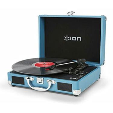 Imagem de ION_ Toca-discos de Vinil ION com conversão para formato digital em maleta retrô rígida, AZUL TURQUESA, VINYLMOTION