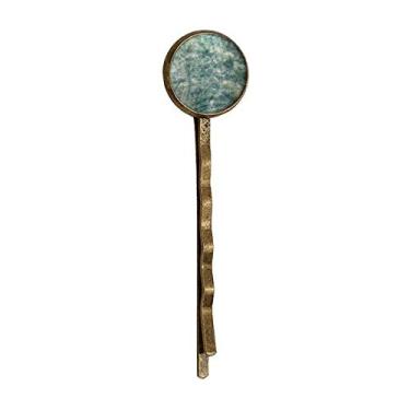 Imagem de Chapéu de couro azul escuro textura retrô metal cabelo Bobby Pin Headwear