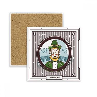 Imagem de Porta-copos Irishman Green Husbandry ilustração quadrada porta-copos suporte subplaca pedra isolante