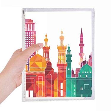 Imagem de Caderno com estampa de cidade de Morden do Egito Antigo com folhas soltas e diário recarregável