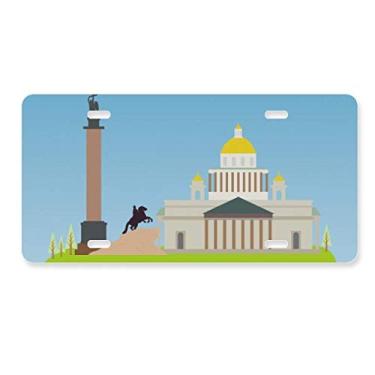 Imagem de DIYthinker Placa de carro com símbolo nacional da Rússia de São Petersburgo, acessório de aço inoxidável