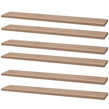 Imagem de Kit 6 Prateleiras 60 x 10cm Carvalho Suporte Invisível
