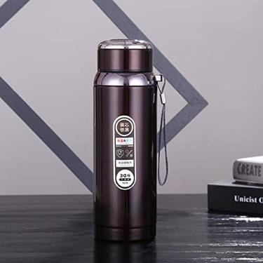 Imagem de N/NY Copo de isolamento inteligente 304 com grande capacidade, copo de água de aço inoxidável duplo para esportes ao ar livre curryred