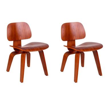 Imagem de Conjunto com 2 Cadeiras Eames Walnut Madeira