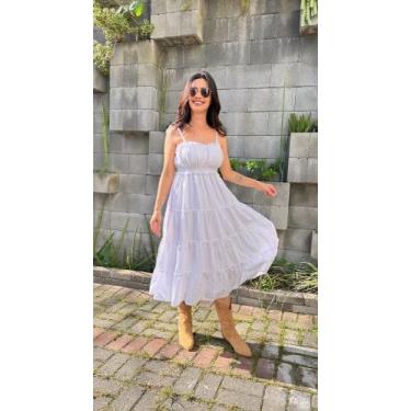 Imagem de Vestido Victoria Pretty Girl Branco 100% Poliester Feminino Blufera Je