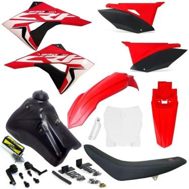 Imagem de Kit Carenagem Plástico Crf 230 Tanque 7 Litros Torneira De Gasolina Number