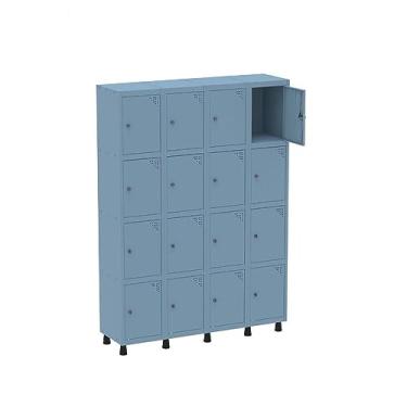 Imagem de Armario Roupeiro 16 Portas Aço Grp 504/16 Azul Dali