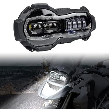 Imagem de SAUTVS Conjunto de farol LED para R1200GS, lâmpada frontal de farol aprovada pela E-Mark com feixes altos-baixos DRL para modelos de refrigerador de óleo BMW R1200GS Adventure 2004-2012 acessórios