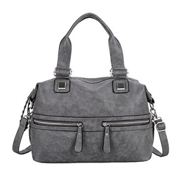 Imagem de BYKOINE Bolsa feminina de couro bolsa mensageiro feminina bolsa de ombro feminina casual grandes bolsas