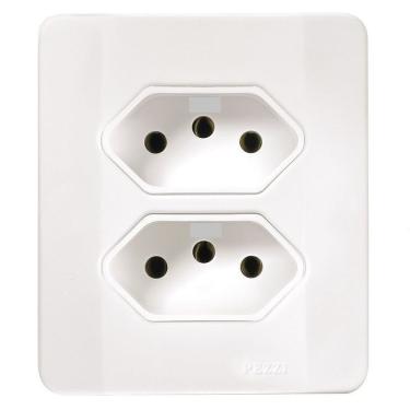 Imagem de Tomada Dupla 2P+T c/Caixa Sobrepor Branca 20A 60515 - Pezzi