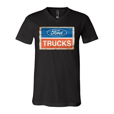 Imagem de Camiseta Ford Trucks Old Sign Gola V Licenciada Ford Built Tough Tee, Preto, XG