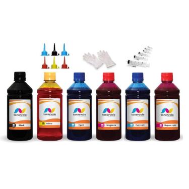 Imagem de Kit 6 Tinta Para Epson L800 T673120 CMYK 250ml