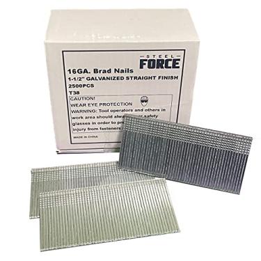 Imagem de Steel Force Pregos de acabamento de calibre 16 T38, pregos de acabamento reto 16G, pregos de acabamento galvanizado para pistolas de pregos sem fio ou pneumáticas (2.500 unidades)