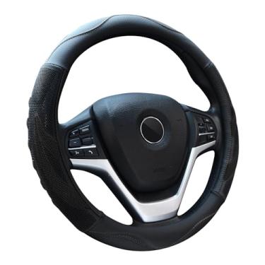 Imagem de Alusbell Capa de volante de carro respirável para homens e mulheres, couro de microfibra, 38 cm, preta