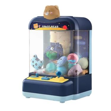 Imagem de Mini Maquininha de Pegar Bichinho Ursinho de Pelúcia, Garra Infantil, Grua, Máquina de Jogos de Arcade, Presente para Crianças e Adultos, Azul