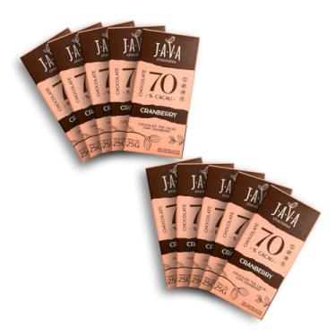 Imagem de Chocolate funcional 70% Cacau com CRANBERRY - PACK 10 tabletes de 25g