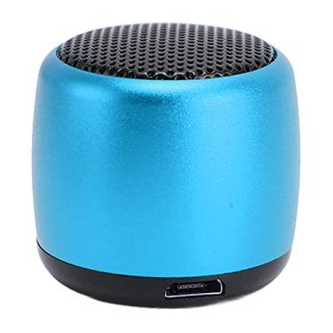 Imagem de Alto-falante Sem Fio Pequeno, Material de Metal Subwoofer Pesado de Emparelhamento Automático Mini Alto-falante USB Recarregável Telefone PC (Azul)