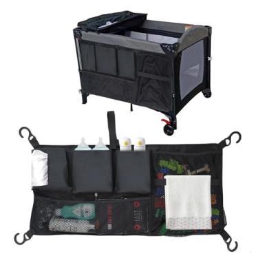Imagem de Rede de carga para carrinho de bebê, organizador de acessórios Abnaok Wagon compatível com modelos WONDERFOLD W-Series, bolsa de armazenamento de malha de grande capacidade com bolsos de triagem