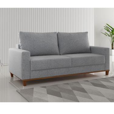 Imagem de Estofado Living 3 Lugares Gael Linho Inox - Casa Giulia