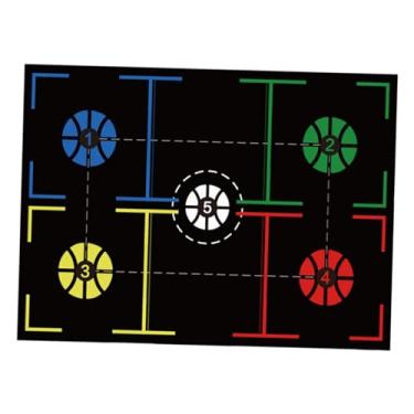 Imagem de kowaku Esteira de treinamento de basquete, esteira de footwork de basquete, esteira de treinamento de passos de basquete de borracha durável silenciosa, Estilo D 107cmx76cm