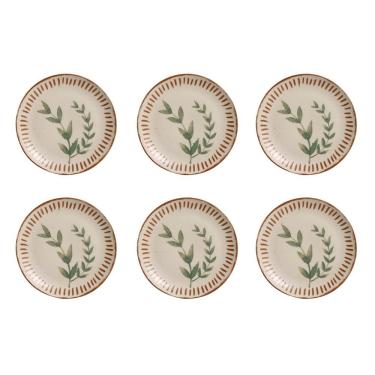 Imagem de Conjunto de Pratos de Sobremesa Porto Brasil Coup Stone Magari com 6 peças - Estampado 