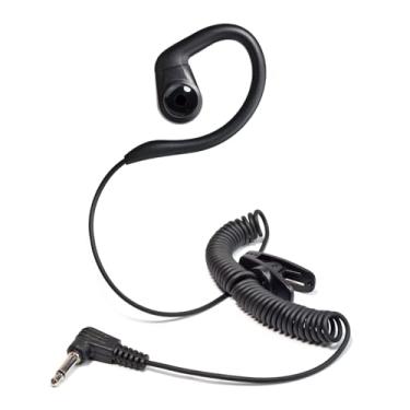 Imagem de HYSHIKRA Fone de ouvido de 3,5 mm, fone de ouvido de vigilância ajustável em forma de G com cabo enrolado para transceptor de presunto Walkie Talkies, conectores de microfone de alto-falante de rádio