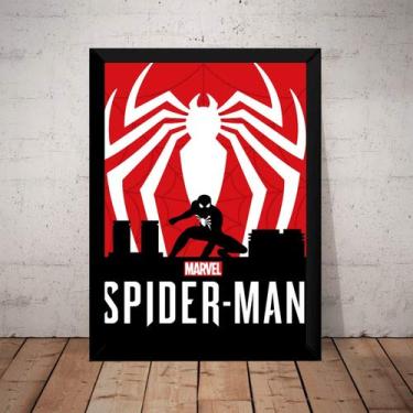 Imagem de Generico - Quadro Spider-man Game Homem Aranha Ps4 Aranha Verso - Poster - Retrato - Azul, Vermelho - Homem Aranha - Decoração de Parede - Indoor - Montagem na Parede