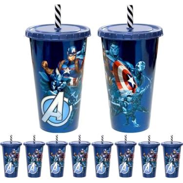 Imagem de Kit de Copos do Capitão América para Festa de Aniversário Decoração Doces e Lembrancinhas Infantil (10 unidades)