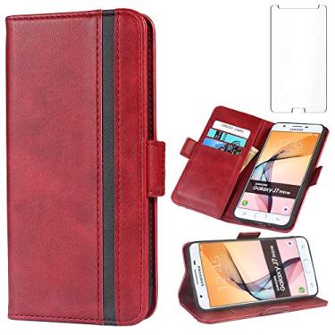 Imagem de FDCWTS Capa de telefone para Samsung Galaxy J7 Sky Pro J7 Prime 2017 J 7 Perx J7 2017 capa carteira de couro com protetor de tela de vidro temperado acessórios porta-cartão capa flip de corpo inteiro