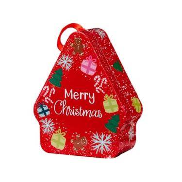 Imagem de menolana Caixa de doces de Natal Caixa de presente de Natal Enfeite decorativo Embalagem de presente Chocolate Snacks Armazenamento Lata de biscoito Saco de, Pão de Gengibre Vermelho