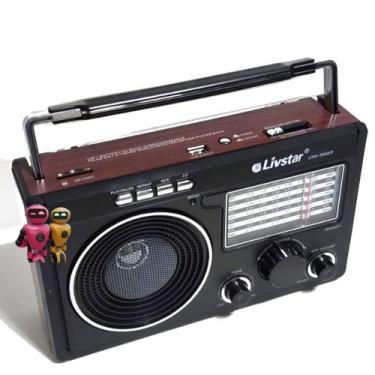 Imagem de  Radio Livstar CNN 686BR Retro Vintage Bateria Recarregável Ondas Curt