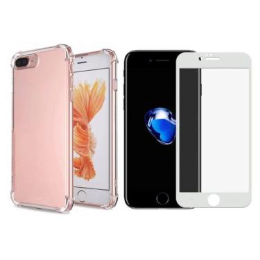 Imagem de Capinha Antichoque + Vidro 3D Branco Para Iphone 7 / 8 Plus - HRebros