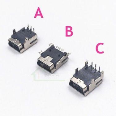 Imagem de 3 Conector Mini Usb Fêmea 5 Pinos Solda Smd Controle De Ps3 - KMIG