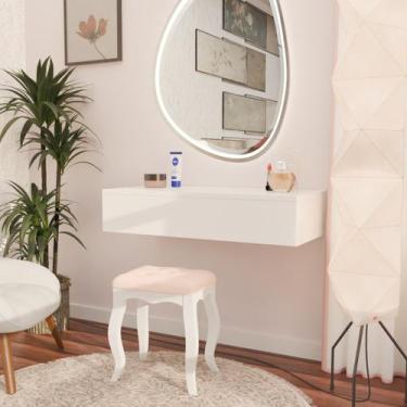 Imagem de Penteadeira suspensa com gaveta 60 cm branca - VITRINE MOBILE