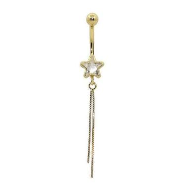 Imagem de Piercing de ouro 18k de umbigo com estrela - Elegancy Joias
